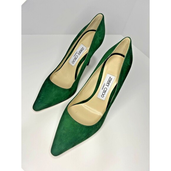 Jimmy Choo Suede Emerald Anouk Pumps Heels Shoes  Size 36 (Size 6 US) - Picture 2 of 10